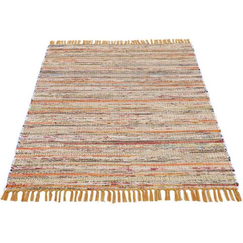 Carpetfine Vloerkleed Kelim Chindi handgeweven, patchwork tapijt met franjes, ook verkrijgbaar in loperformaten
