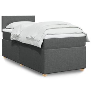 VidaXL Boxspring met matras stof donkergrijs 90x190 cm