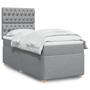 VidaXL Boxspring met matras stof lichtgrijs 90x190 cm