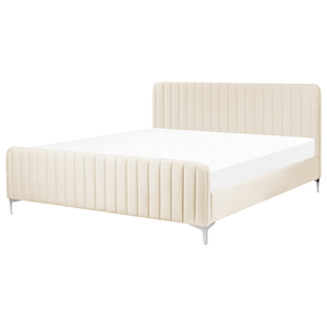 BELIANI Bed fluweel beige 180 x 200 cm LUNAN