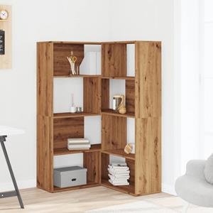 vidaXL Boekenkast 4-laags hoek 85x85x140 cm hout artisanaal eikenkleur