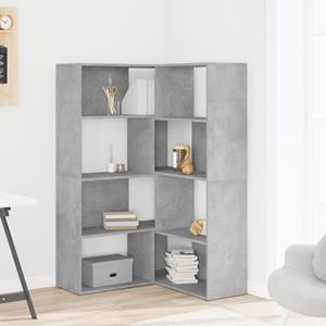 vidaXL Boekenkast 4-laags hoek 85x85x140 cm bewerkt hout betongrijs