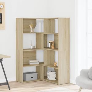 vidaXL Boekenkast 4-laags hoek 85x85x140 cm bewerkt hout sonoma eiken