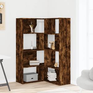 vidaXL Boekenkast 4-laags hoek 85x85x140 cm bewerkt hout gerookt eiken