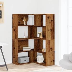 vidaXL Boekenkast 4-laags hoek 85x85x140 cm bewerkt hout oud houtkleur