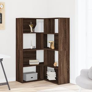 vidaXL Boekenkast 4-laags hoek 85x85x140 cm bewerkt hout bruin eiken