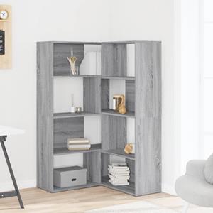 vidaXL Boekenkast 4-laags hoek 85x85x140 cm bewerkt hout grijs sonoma