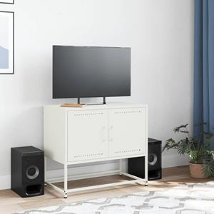 vidaXL Tv-meubel 68,5x39x60,5 cm staal wit