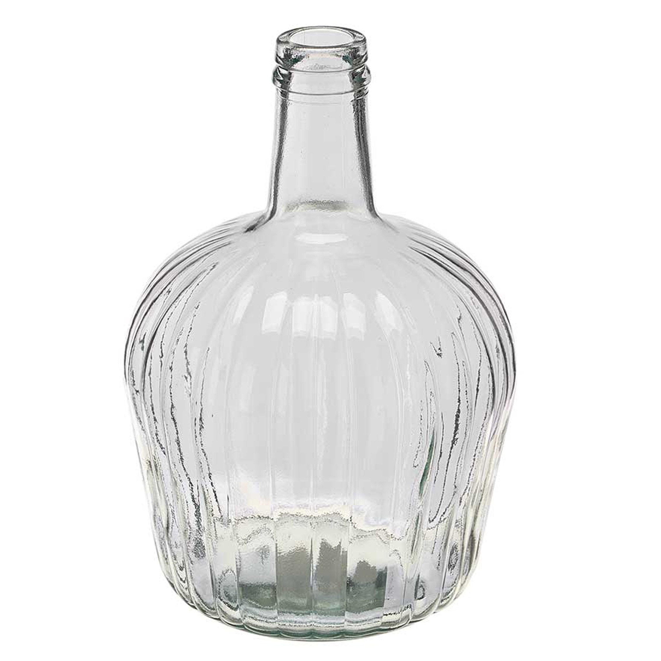 Giftdecor Bloemen fles vaas - transparant glas - D19 x H31 cm - fles vaas - boeketvaas - 5 liter -