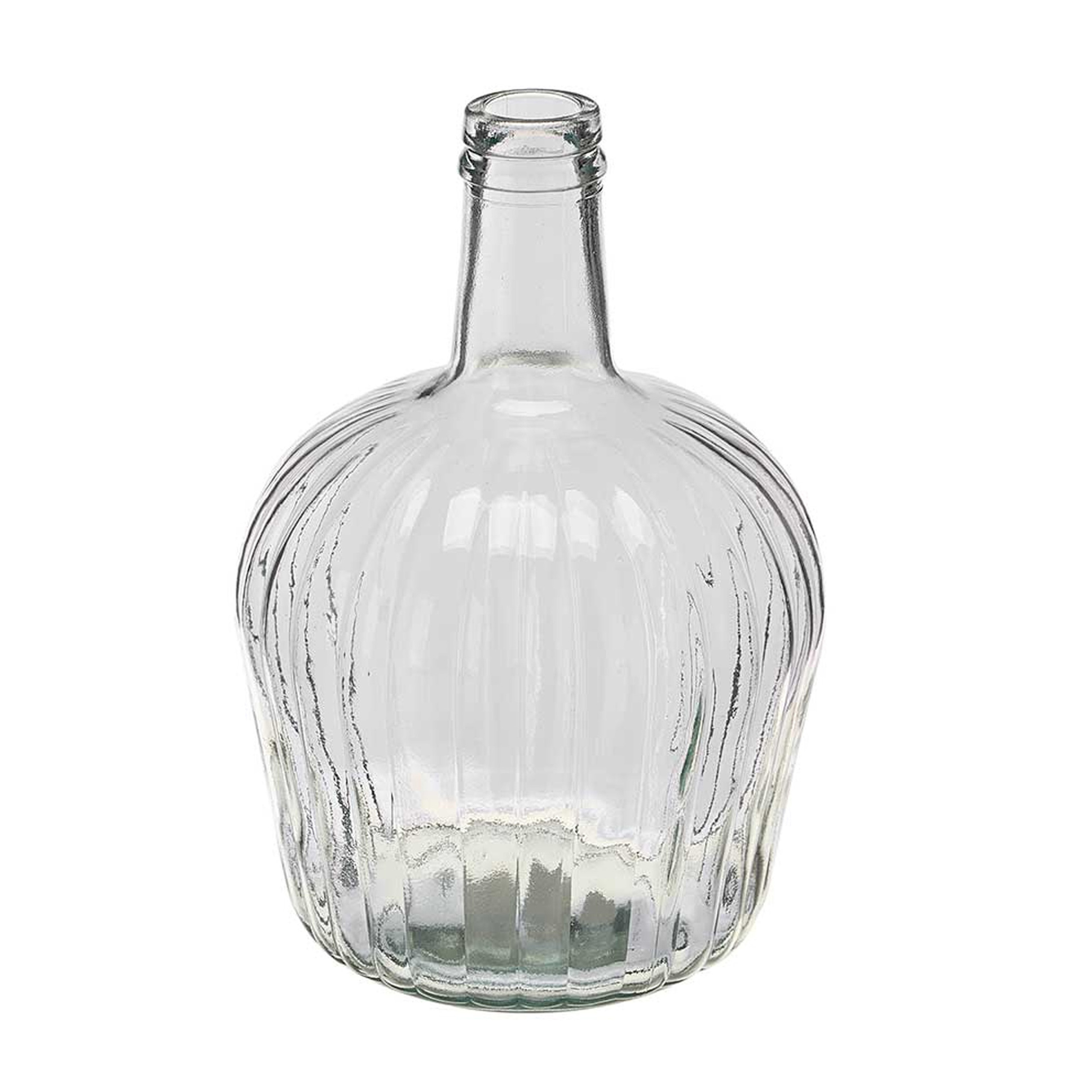 Giftdecor Bloemen fles vaas - transparant glas - D22 x H37 cm - fles vaas - boeketvaas -