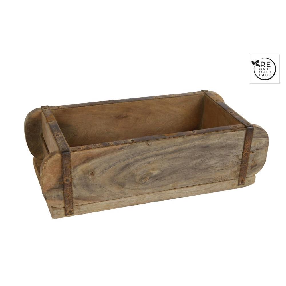 Merkloos Baksteenmal Gerecycled Naturel Hout 30x15x10cm