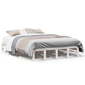 VidaXL Bedframe massief grenenhout wit 150x200 cm