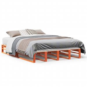 VidaXL Bedframe massief grenenhout wasbruin 150x200 cm