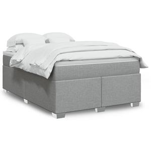 VidaXL Boxspring met matras stof lichtgrijs 140x190 cm