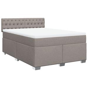 VidaXL Boxspring met matras stof taupe 140x190 cm