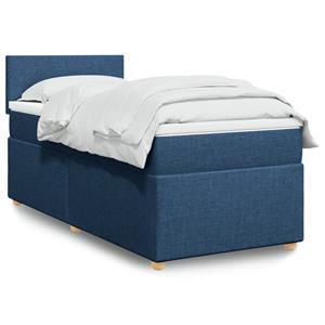 VidaXL Boxspring met matras stof blauw 90x190 cm