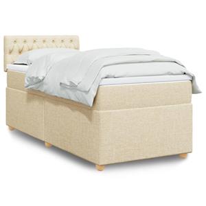 VidaXL Boxspring met matras stof crèmekleurig 90x190 cm