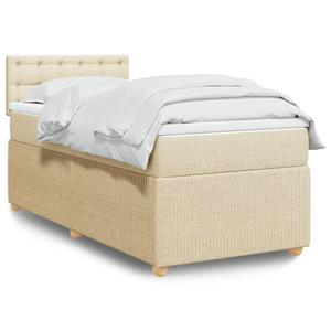 VidaXL Boxspring met matras stof crèmekleurig 90x190 cm