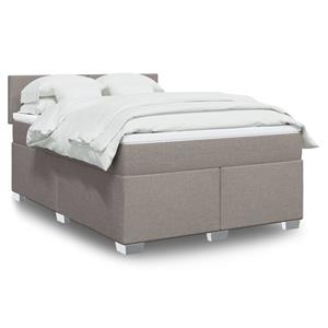 VidaXL Boxspring met matras stof taupe 140x190 cm