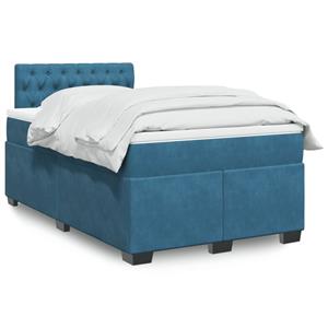 VidaXL Boxspring met matras fluweel blauw 120x190 cm