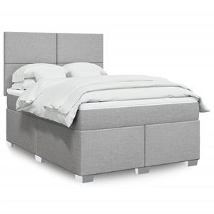 VidaXL Boxspring met matras stof lichtgrijs 140x190 cm