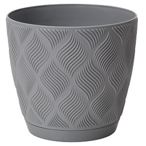 Form Plastic Plantenpot/bloempot New Age - kunststof - platina grijs - D27 x H24 cm -