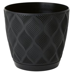 Form Plastic Plantenpot/bloempot New Age - kunststof - zwart - D27 x H24 cm -