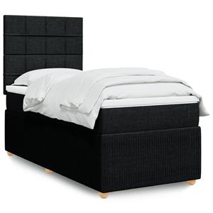 VidaXL Boxspring met matras stof zwart 90x190 cm