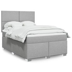 VidaXL Boxspring met matras stof lichtgrijs 140x190 cm