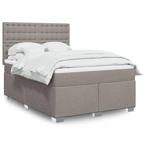 VidaXL Boxspring met matras stof taupe 140x190 cm