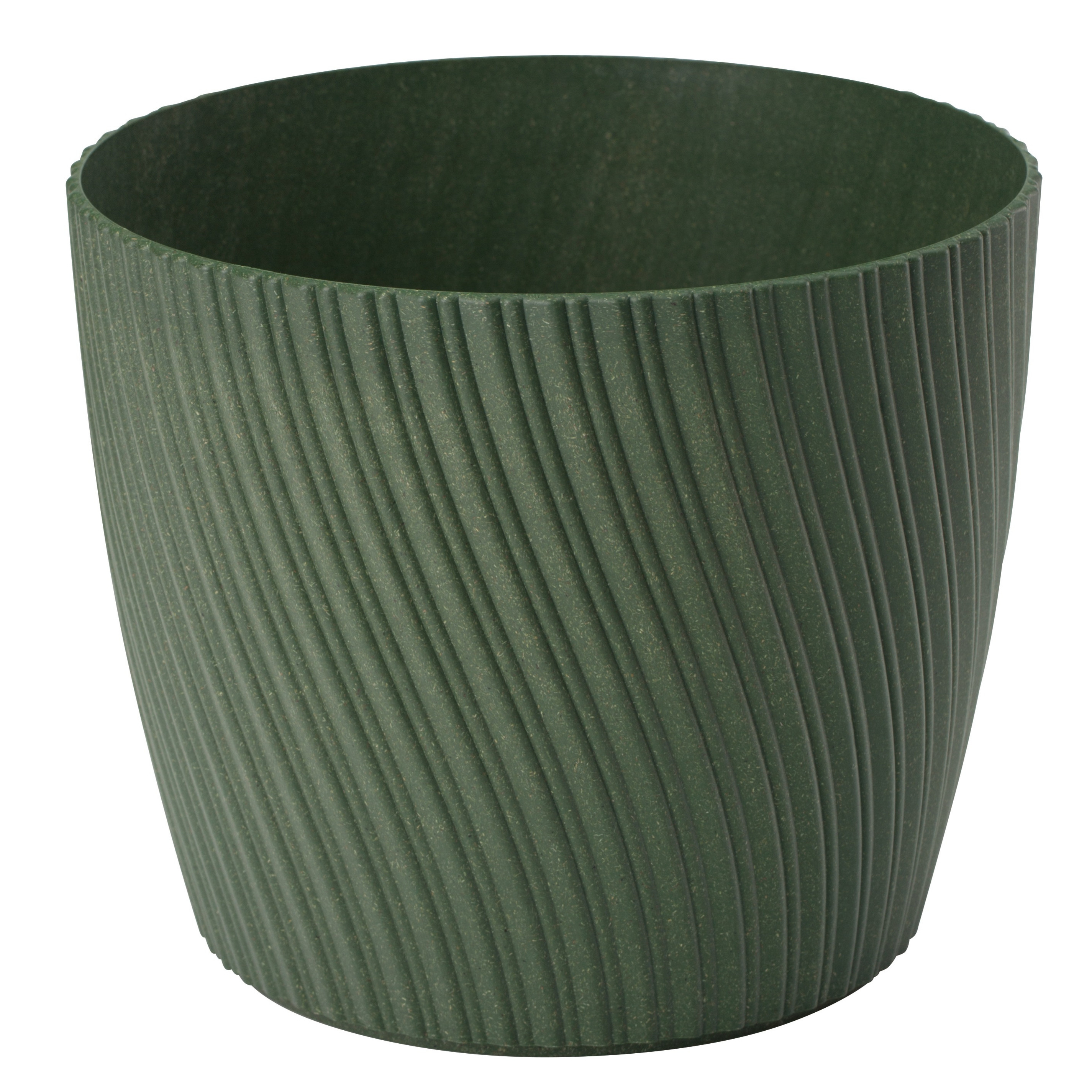 Form Plastic Plantenpot/bloempot Waves - kunststof - donkergroen - D15 x H12 cm -