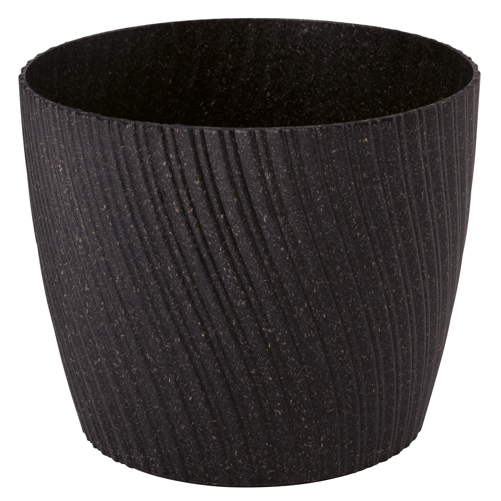 Form Plastic Plantenpot/bloempot Waves - kunststof - zwart - D15 x H12 cm -