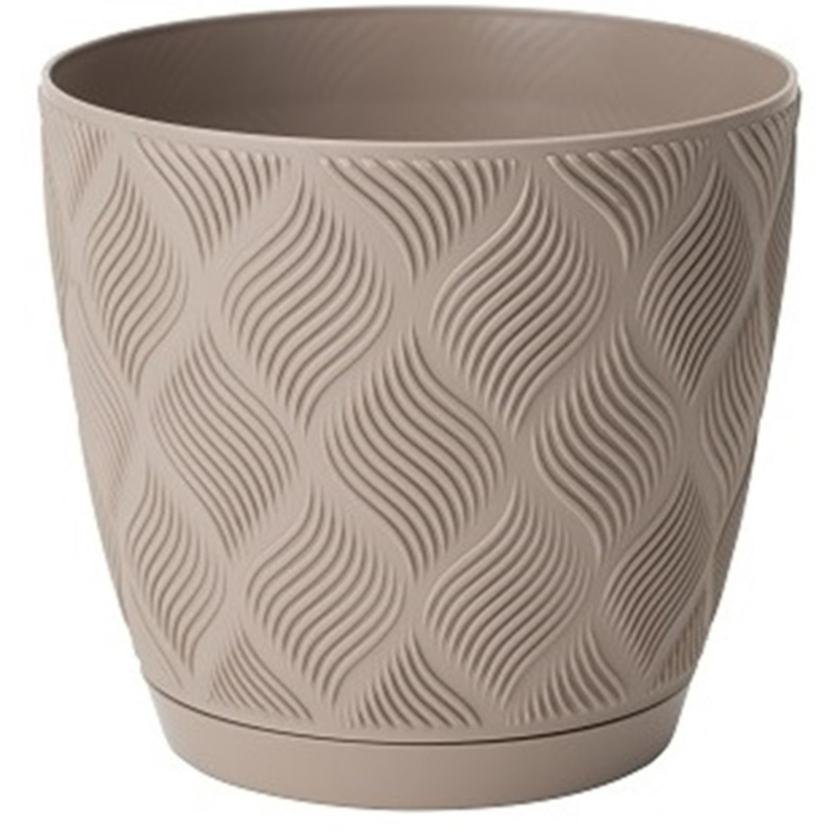 Form Plastic Plantenpot/bloempot New Age - kunststof - beige - D15 x H14 cm -