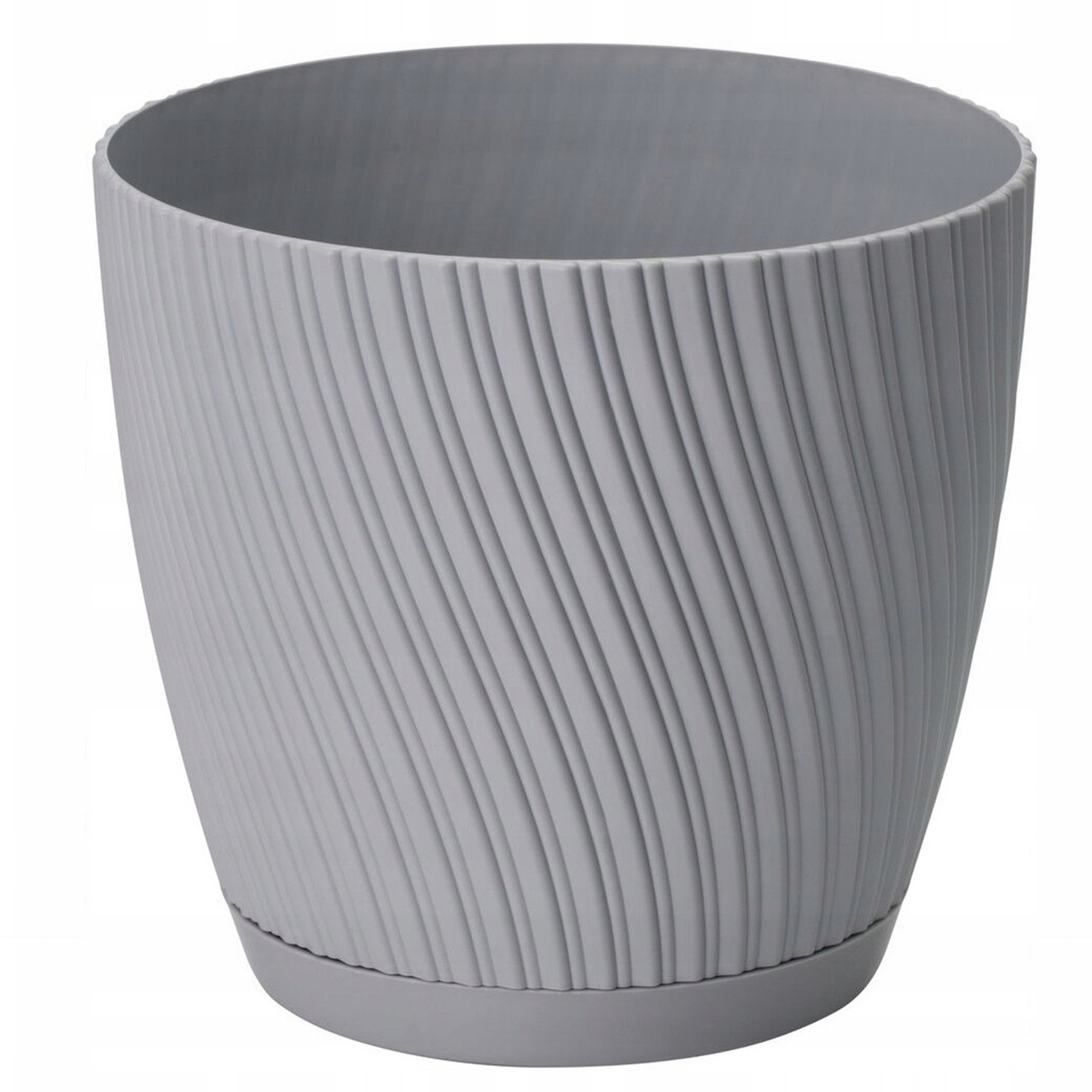 Form Plastic Plantenpot/bloempot Waves - kunststof - platina grijs - D15 x H14 cm -