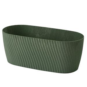 Form Plastic Plantenbak/bloembak Waves - kunststof - donkergroen - L27 x B12 x H11 cm -