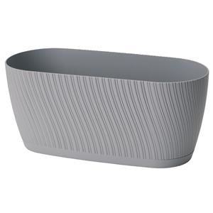 Form Plastic Plantenbak/bloembak Waves - kunststof - platina grijs - D27 x B12 x H12 cm -