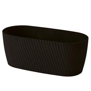 Form Plastic Plantenbak/bloembak Waves - kunststof - zwart - L27 x B12 x H11 cm -