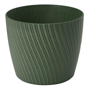 Form Plastic Plantenpot/bloempot Waves - kunststof - donkergroen - D23 x H20 cm -