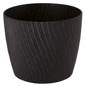 Form Plastic Plantenpot/bloempot Waves - kunststof - zwart - D23 x H20 cm -