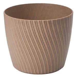 Form Plastic Plantenpot/bloempot Waves - kunststof - lichtbruin - D27 x H23 cm -