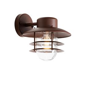 QAZQA Industriële wandlamp roestbruin IP44 - Shell