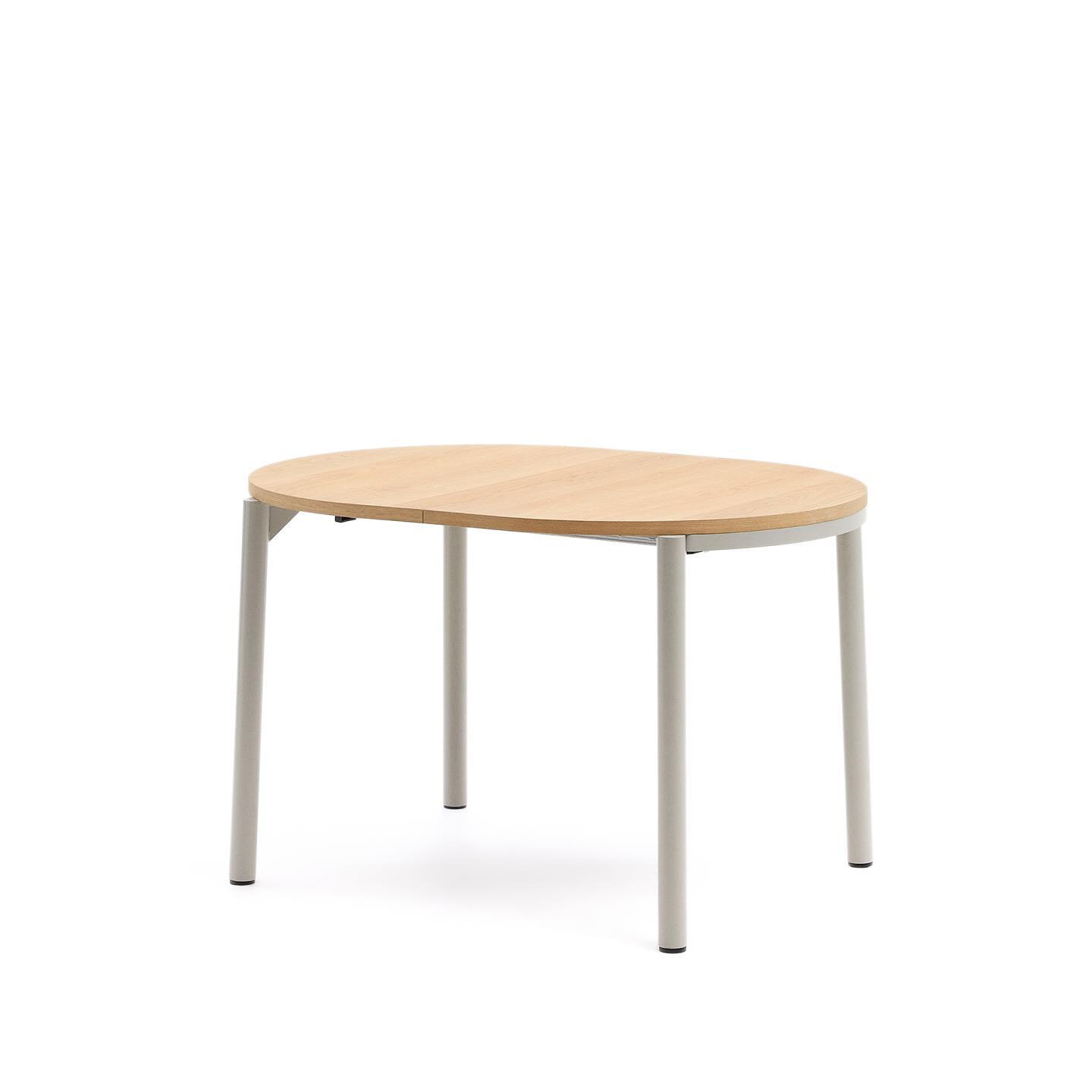 Kave Home Uitschuifbare Eettafel Montuiri Eiken, 120 - 200 x 90cm - Grijs