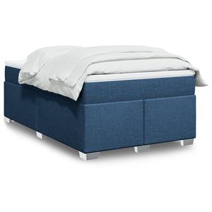 VidaXL Boxspring met matras stof blauw 120x200 cm