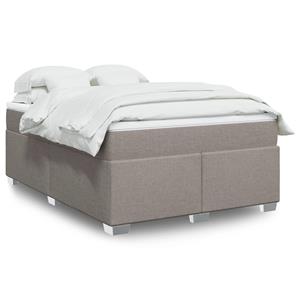 VidaXL Boxspring met matras stof taupe 140x200 cm