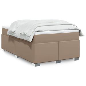 VidaXL Boxspring met matras kunstleer cappuccinokleurig 120x190 cm