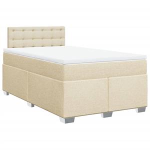 VidaXL Boxspring met matras stof crèmekleurig 120x190 cm