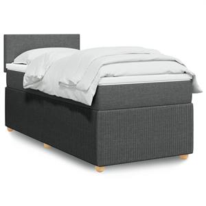 VidaXL Boxspring met matras stof donkergrijs 90x190 cm