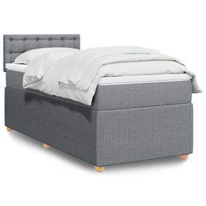 VidaXL Boxspring met matras stof lichtgrijs 90x190 cm