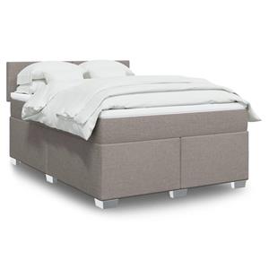 VidaXL Boxspring met matras stof taupe 160x200 cm