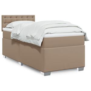 VidaXL Boxspring met matras kunstleer cappuccinokleurig 90x190 cm